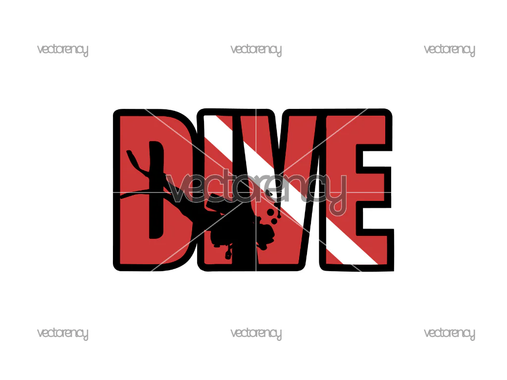 Free Scuba SVG Cut File Dive flag