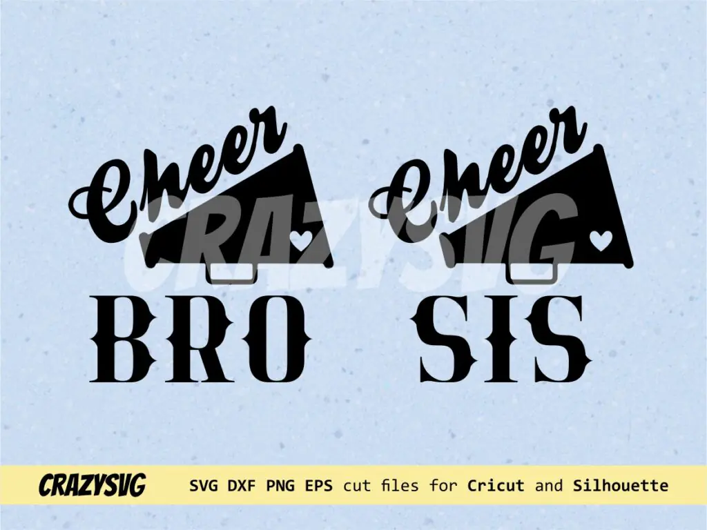 Cheer Sis SVG – Cheer Bro SVG – Sibling Cheerleading Squad Support