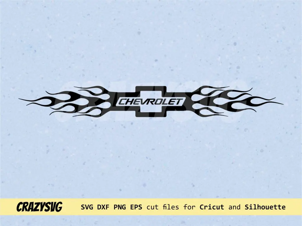 Chevy Logo SVG with Fire Tribal Tattoo