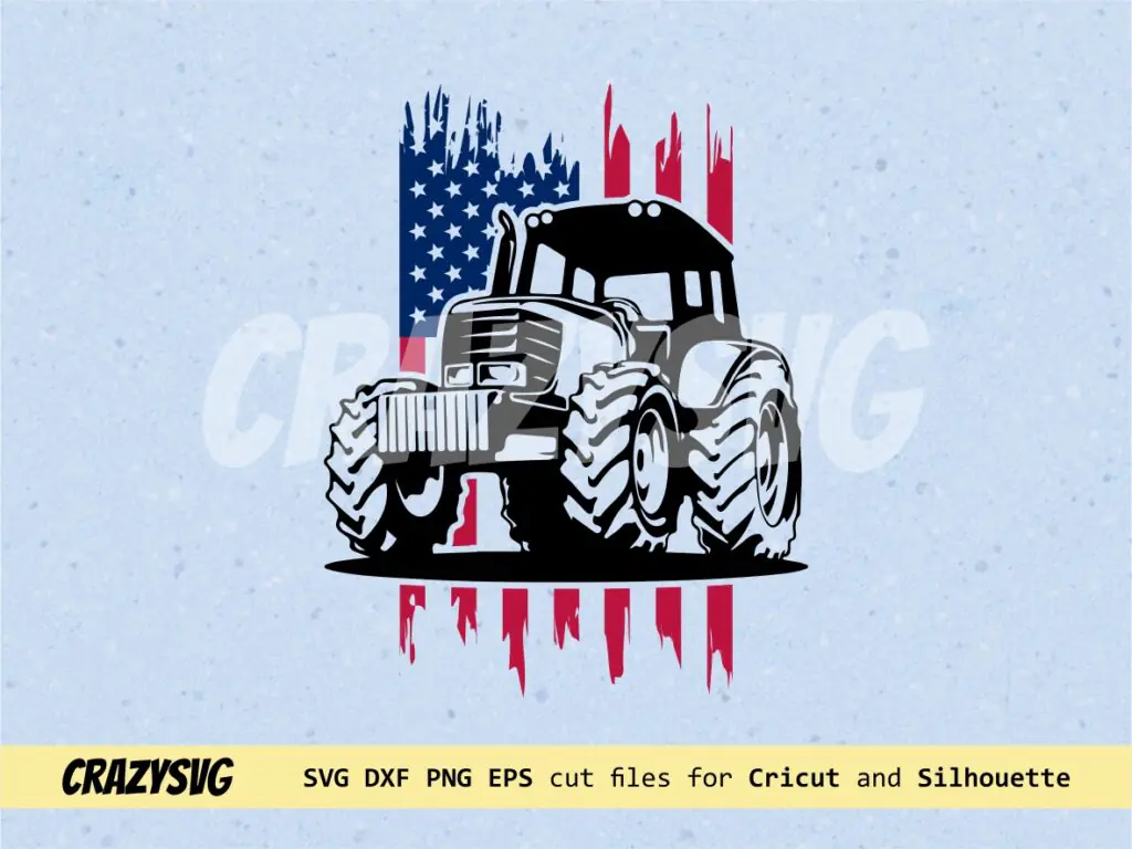 Tractor SVG Us Flag American Farmer