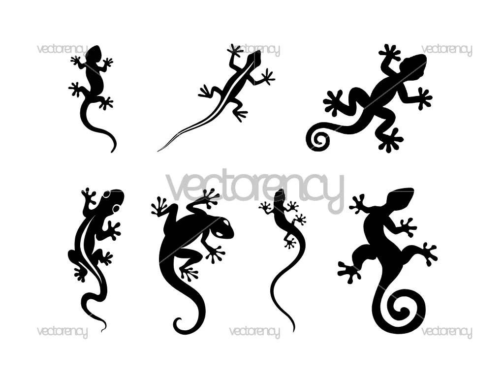 Gecko Lizard Silhouette SVG Bundle