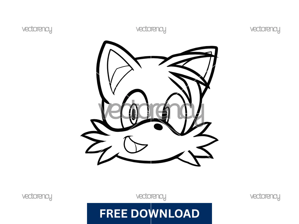 Miles Tails Prower Outline Sonic SVG