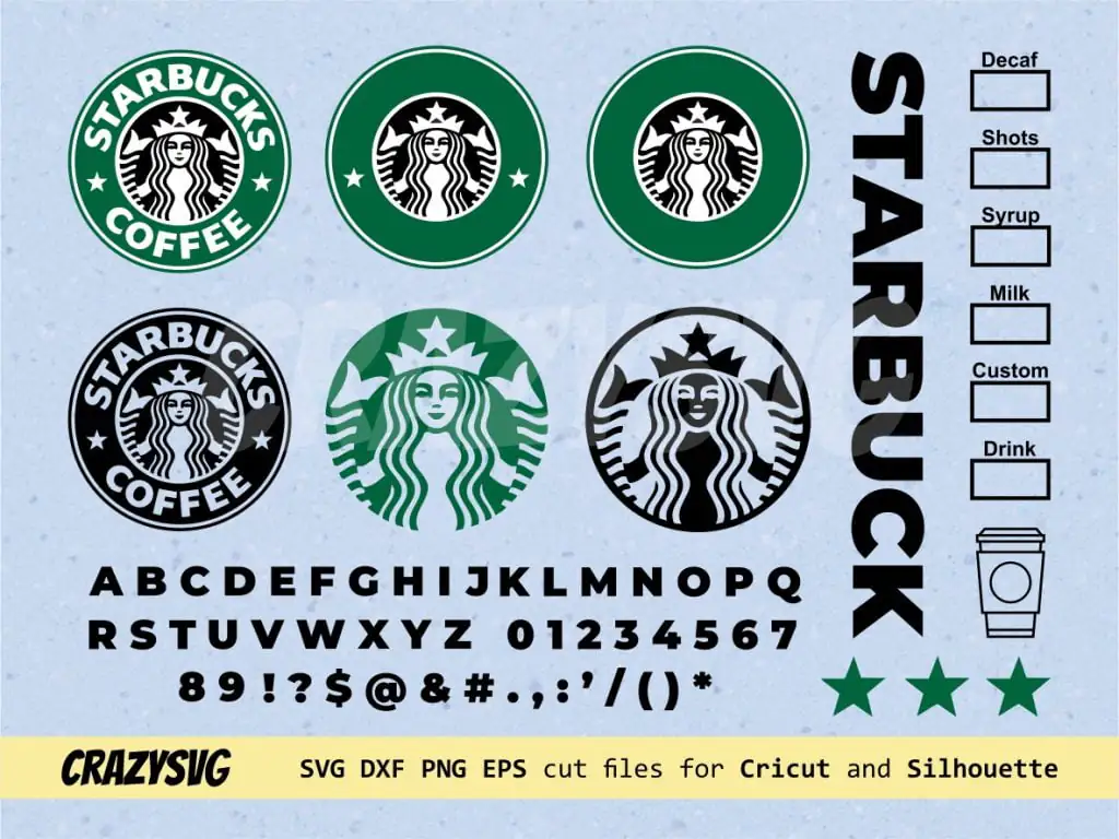 Starbucks Logo Bundle Coffee Emblem Siren Alphabet SVG