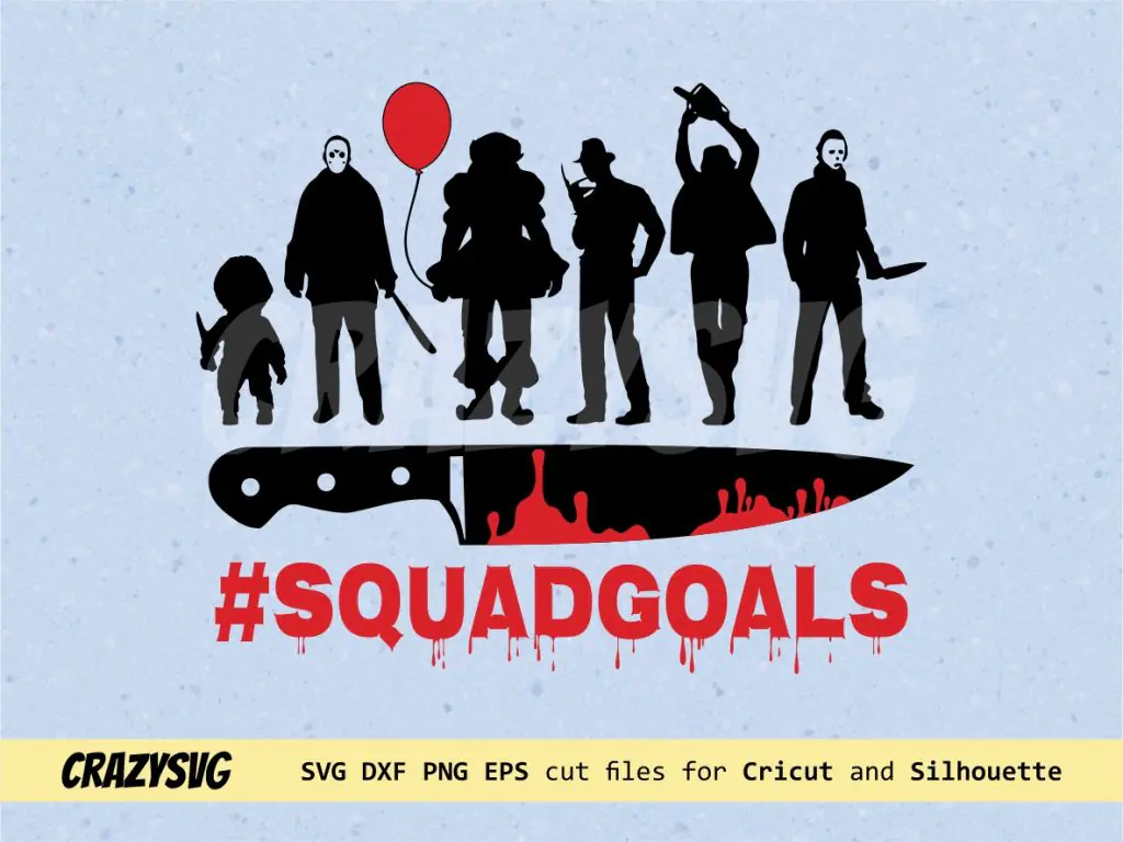 Halloween #SquadGoals Knife Ghost Face SVG Cricut