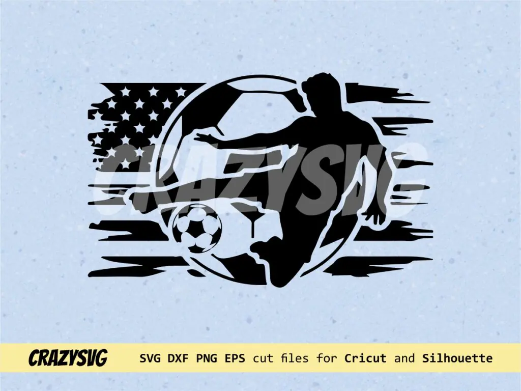 Us Flag Soccer SVG File, American Soccer SVG, Football