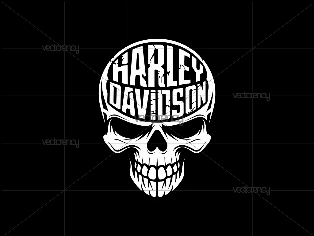 Harley Davidson Skull Logo SVG