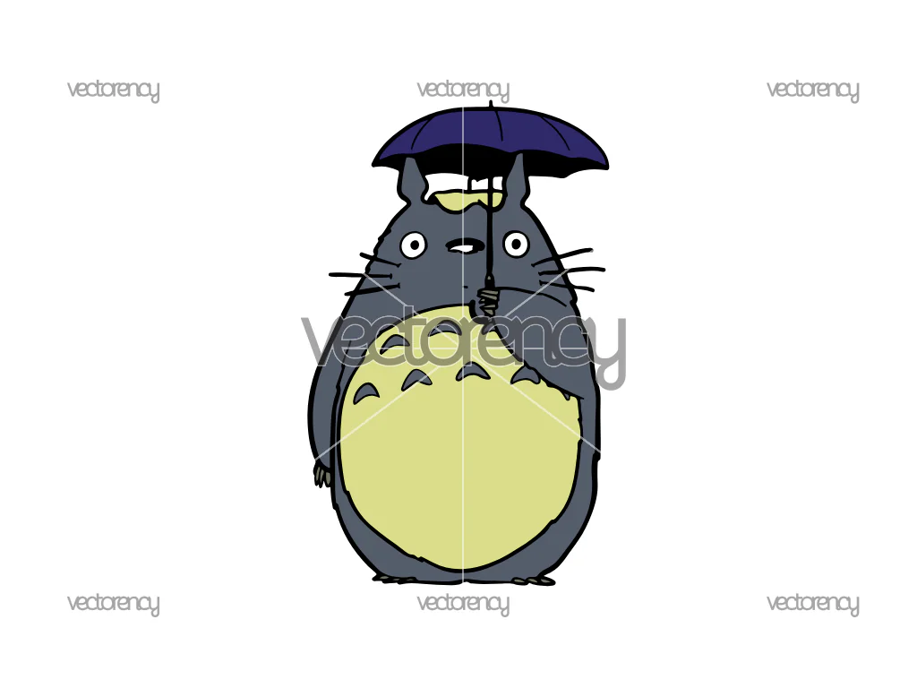 Totoro Umbrella My Neighbor Totoro Studio Ghibli SVG Vector Cut File PNG