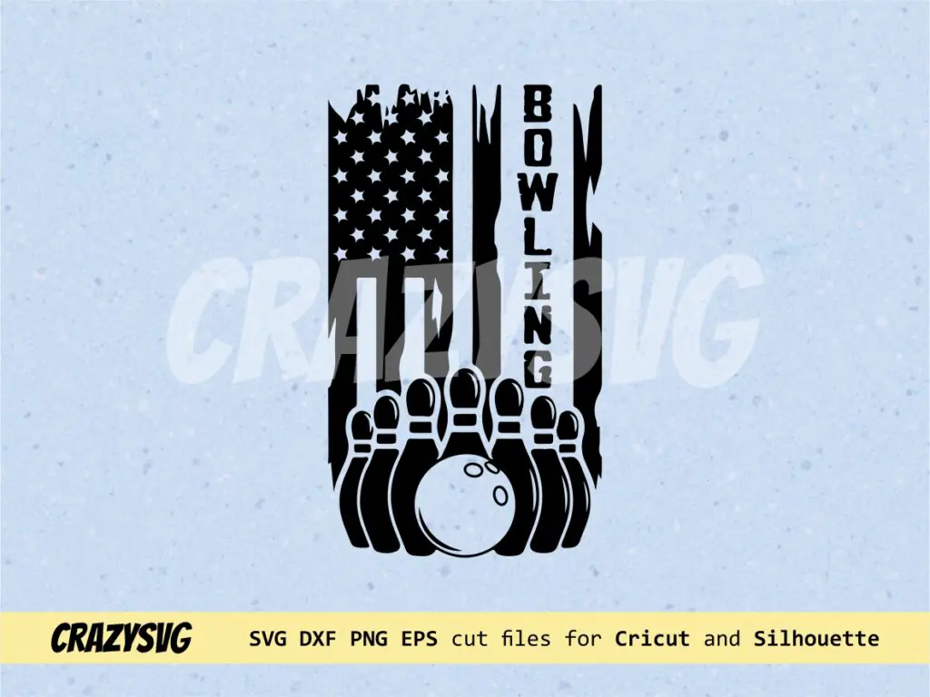 American USA Clipart Bowling SVG Us Flag