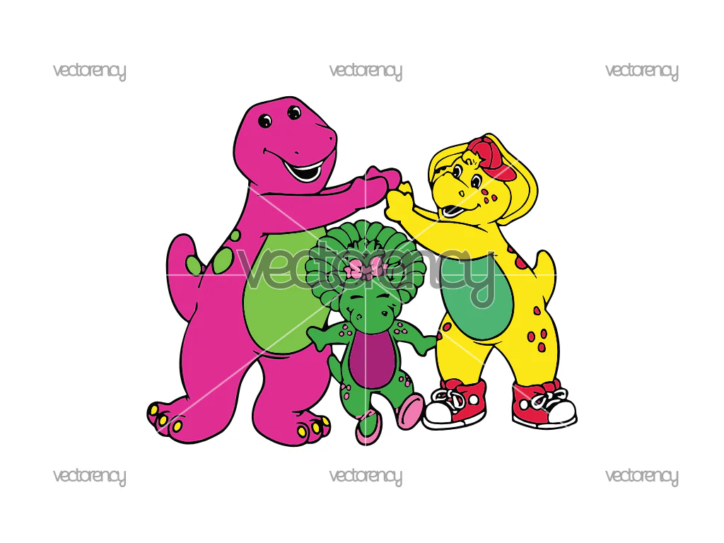 Barney Cartoon BJ Baby Bop Clipart Vector PNG Transparent Image