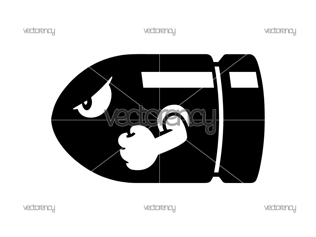 Super Mario Bullet Bill SVG Vector PNG EPS