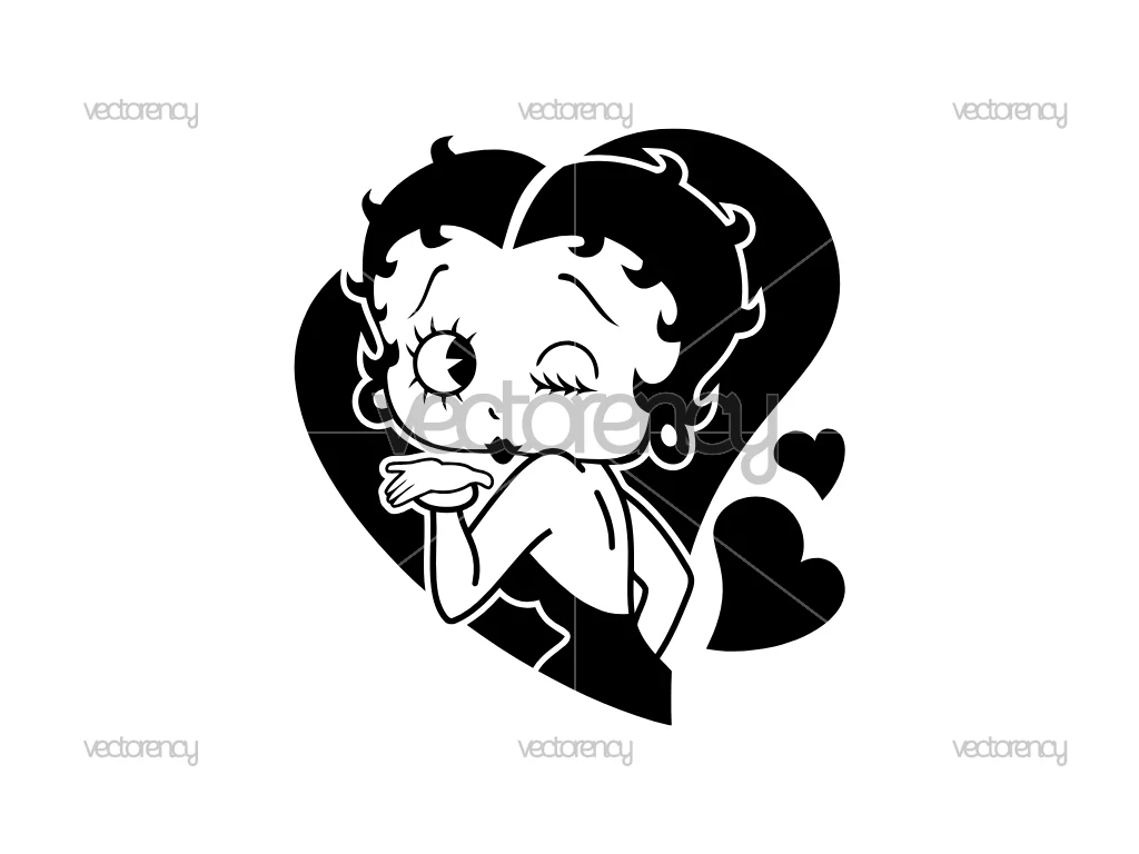 Black Betty Boop SVG