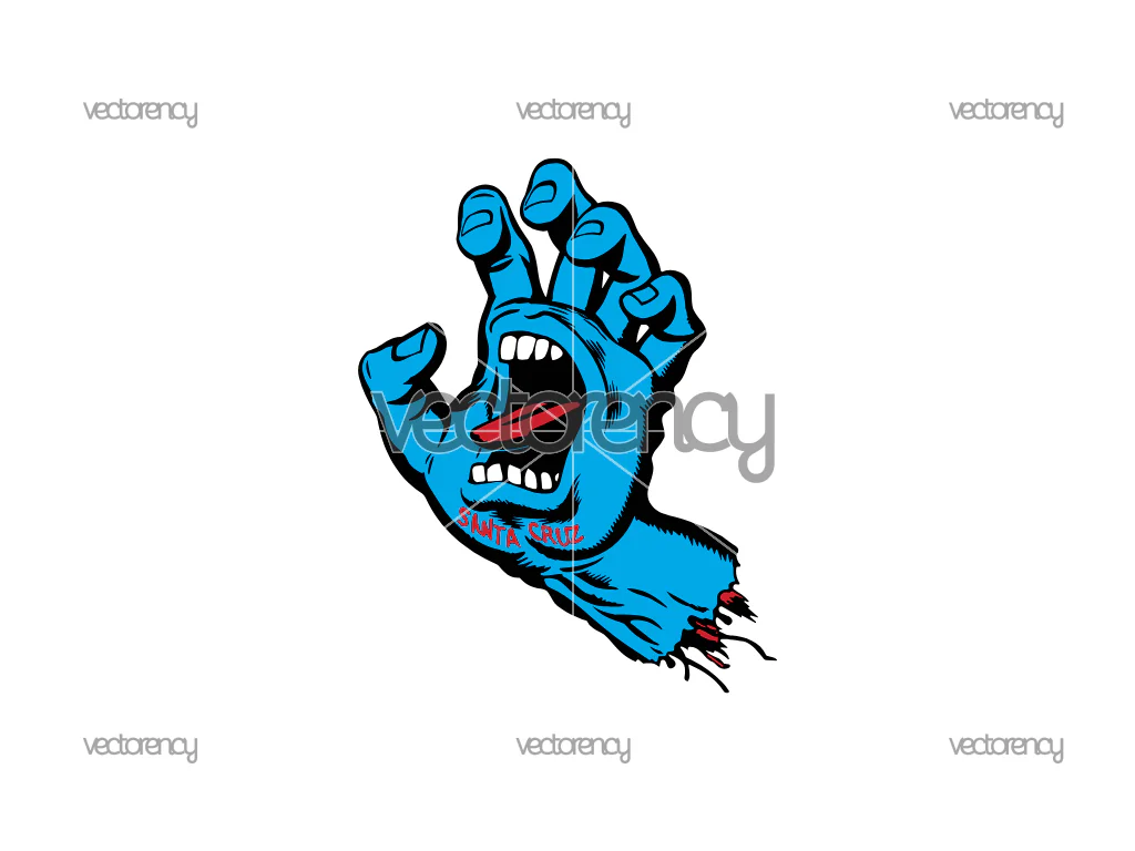 Santa Cruz Screaming Hand Vector SVG Image PNG HD