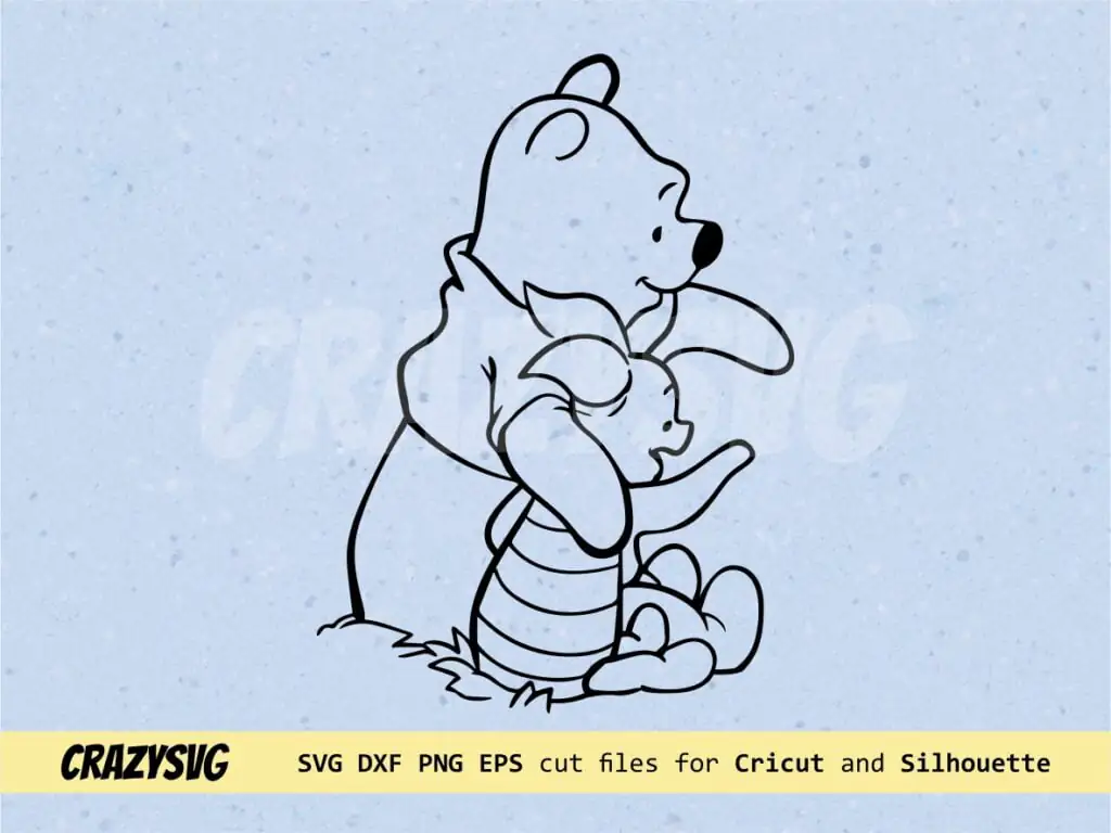 Winnie The Pooh Outline Clipart SVG PNG