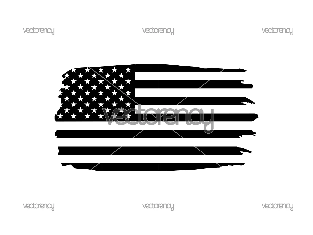 Black American Flag Brush SVG