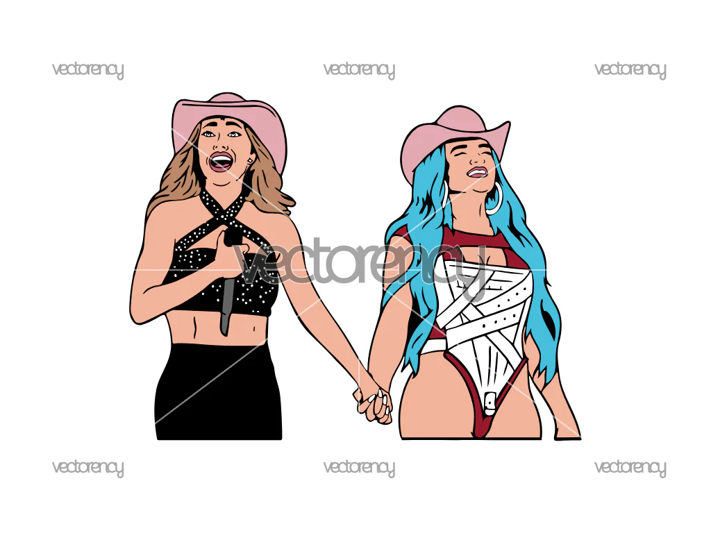 Karol G y Anahi Bichota Vaquera Anahi Cartoon Vector Karol G SVG PNG