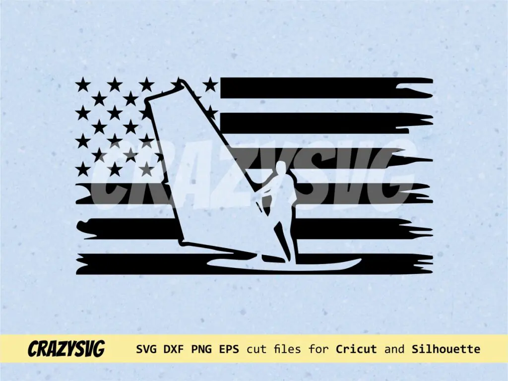 USA Windsurfing SVG American Flag