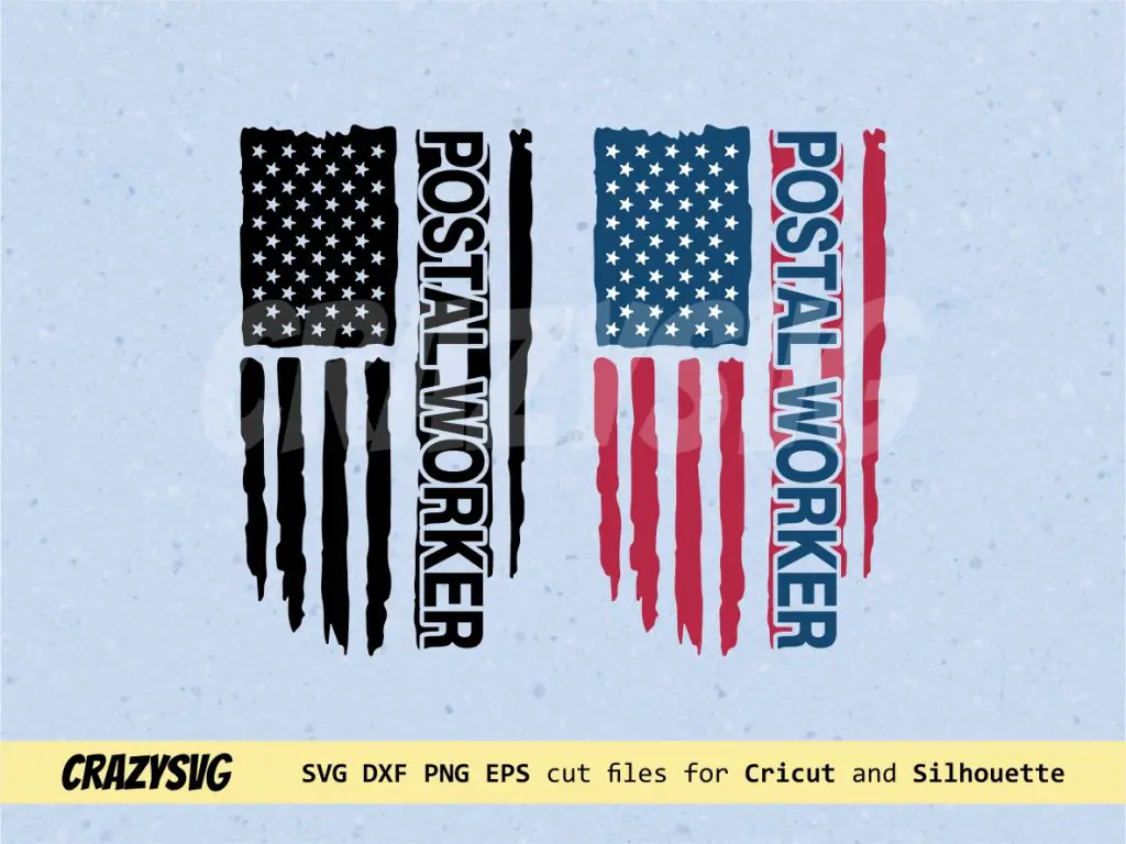 Postal Worker American Flag Distressed SVG