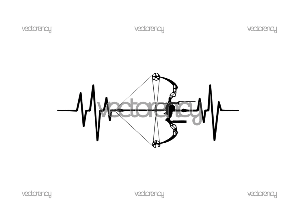 Free Download Bow Hunting SVG Cut File Heartbeat Format Vector