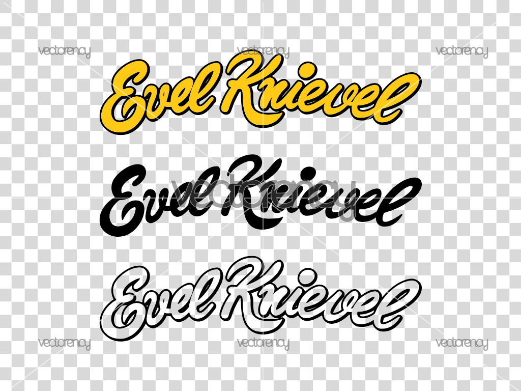 Evel Knievel PNG Vector SVG Text Outline