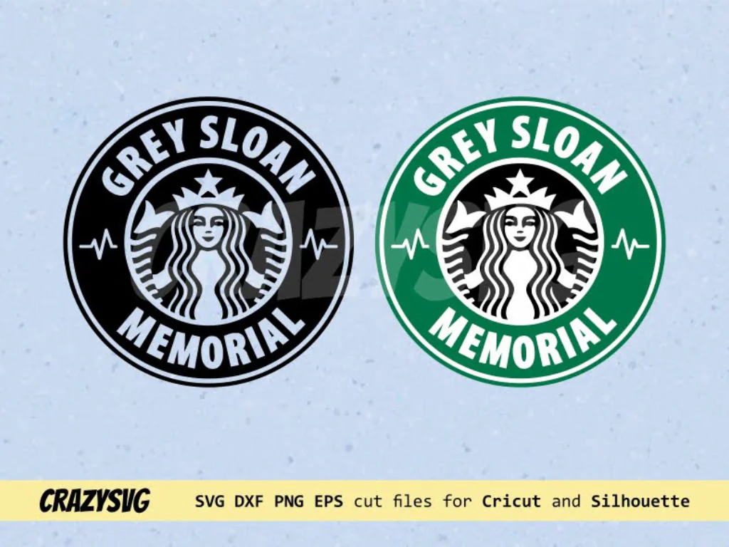 Grey Sloan Memorial Starbucks Logo SVG Silhouette Cricut