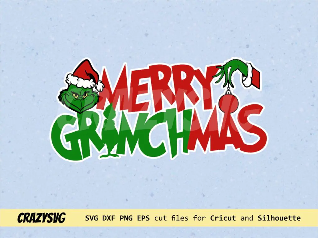 Merry Grinchmas Cake Topper SVG PNG Grinch Birthday PNG