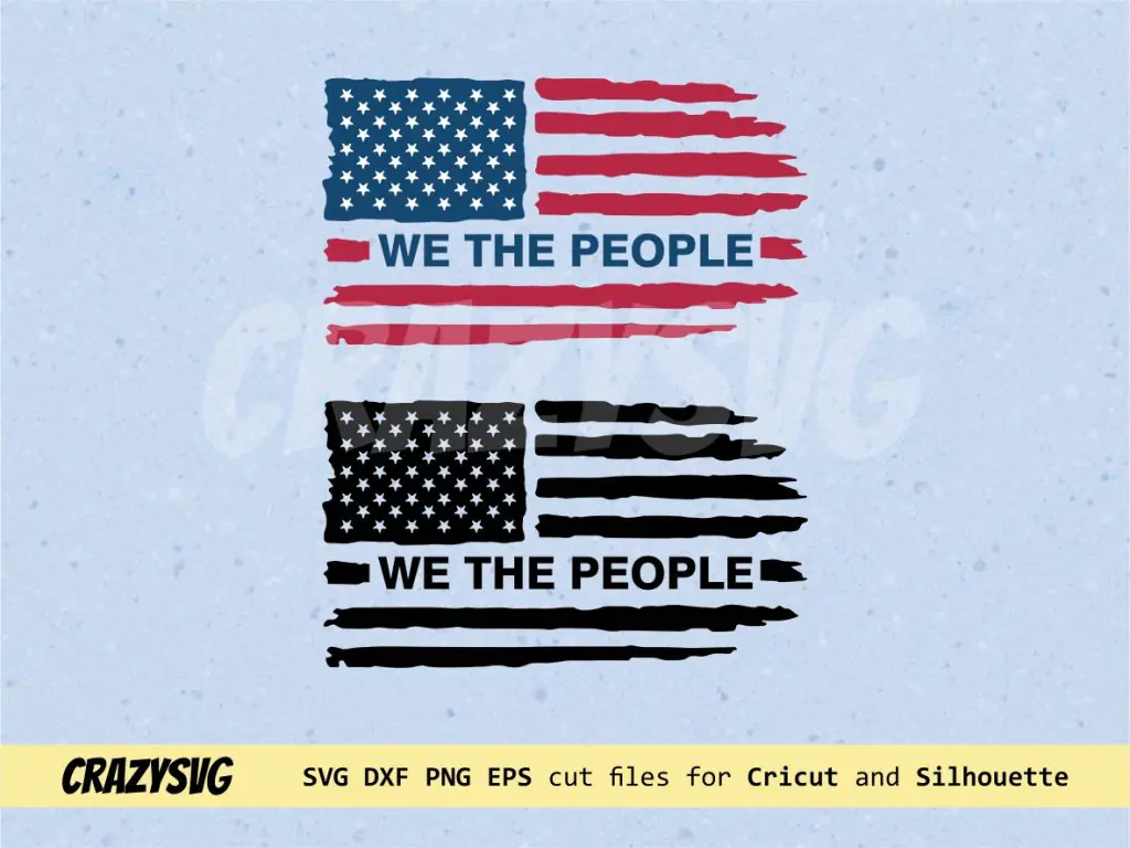 Patriot We The People SVG Distressed Flag SVG Clipart PNG