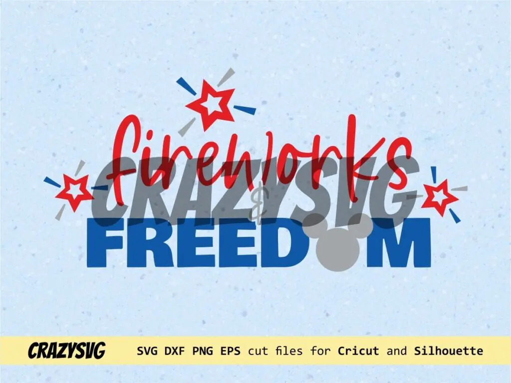 Mickey Mouse Fireworks and Freedom SVG Cut File