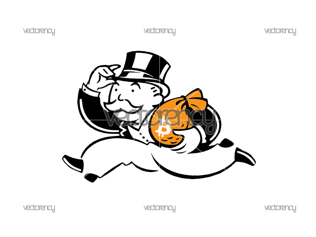 Monopoly Man Bitcoin Clipart SVG Image Download