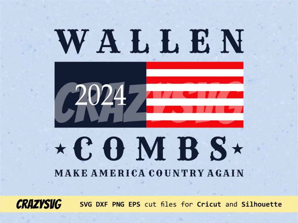 USA Flag Wallen Combs 2024 Vector PNG EPS SVG