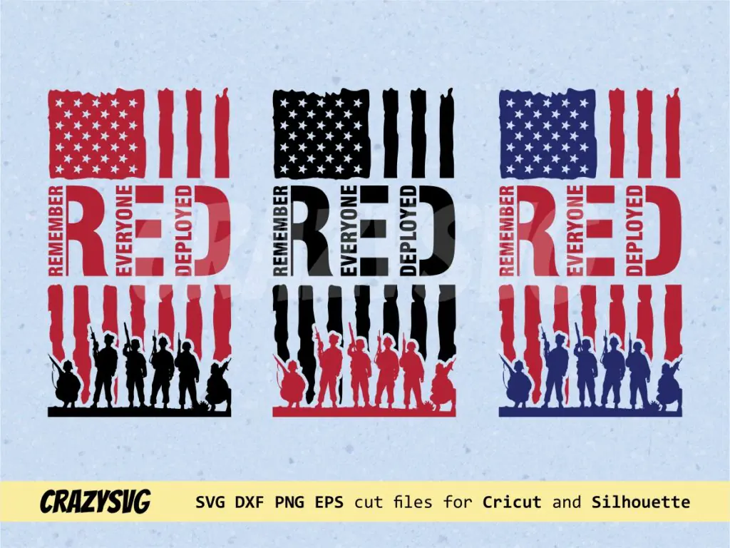 Red Friday SVG Flag America Remember Everyone Deployed