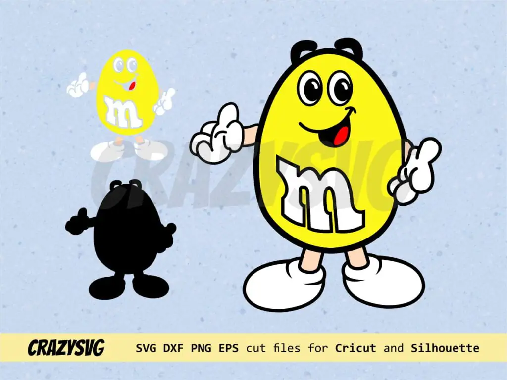 Yellow M&M SVG Layered Easy Cutting