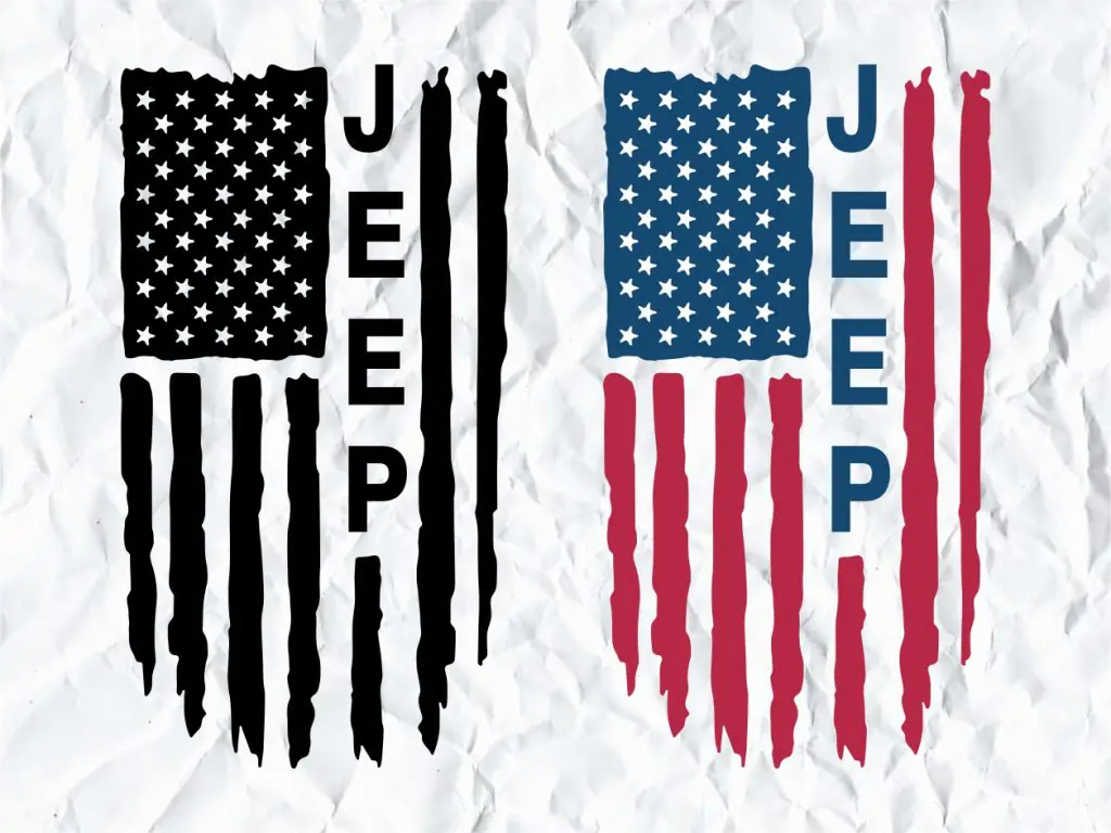 Jeep American Flag Distressed SVG