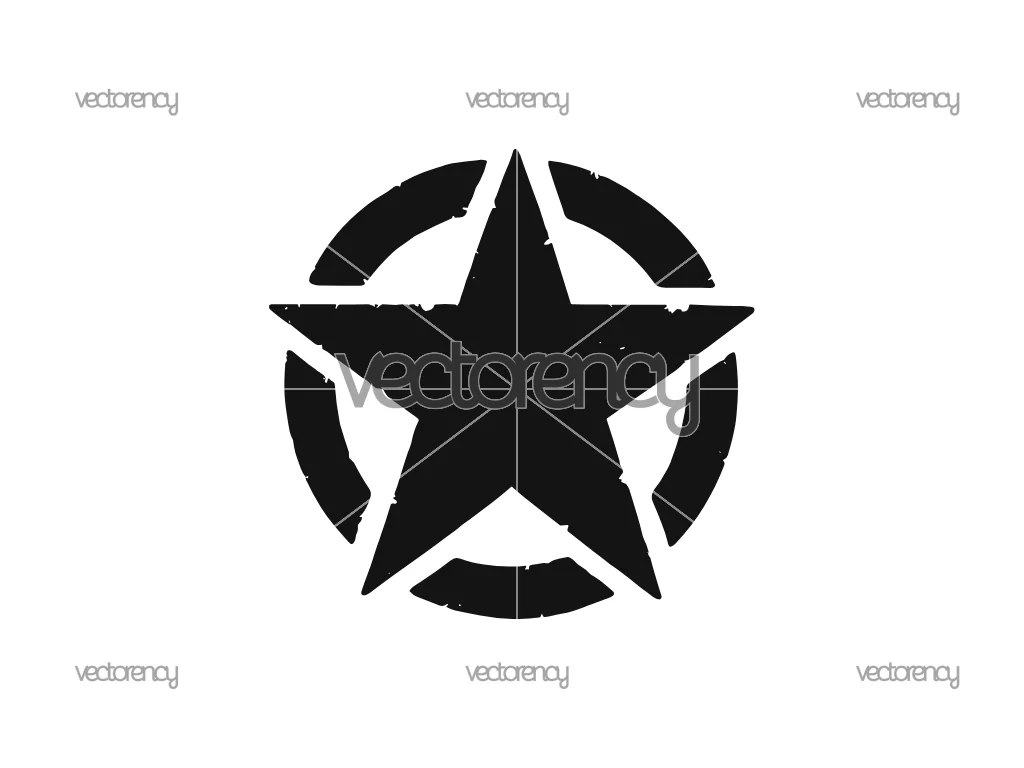 Distressed American Star Logo Symbol SVG Vector