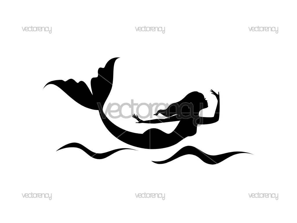 Mermaid SVG Cut File DXF, PNG, EPS
