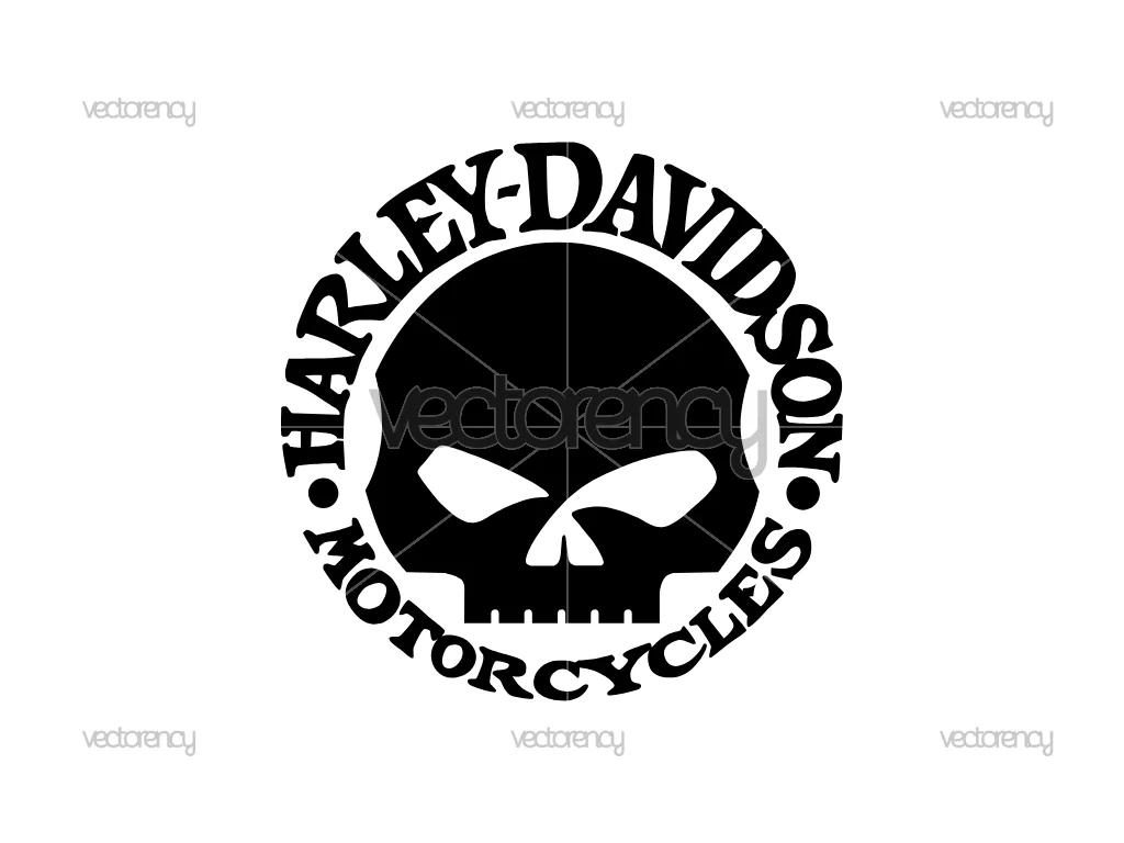 Harley Davidson Motorcycles Skull Vector SVG PNG