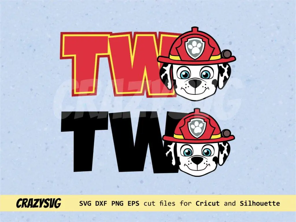 Two Marshall Paw Patrol Logo SVG