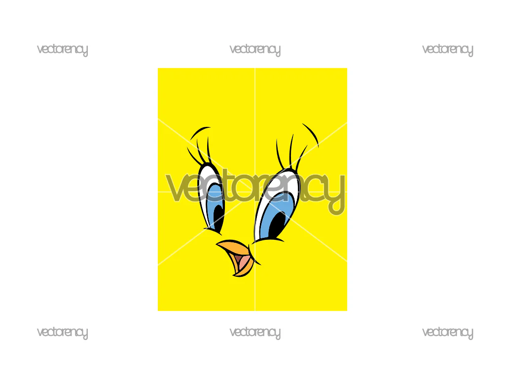 Tweety Looney Toones Face SVG Cut File