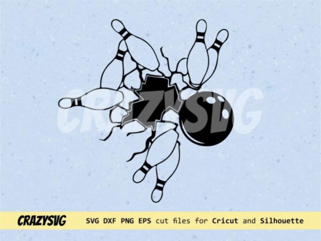 Bowling SVG Smashing Bowling Crack Sport Clipart