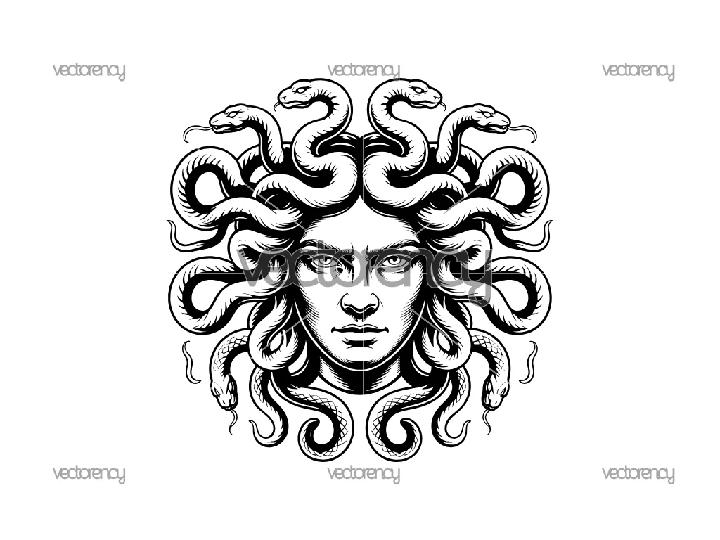 Medusa Head SVG Vector Art