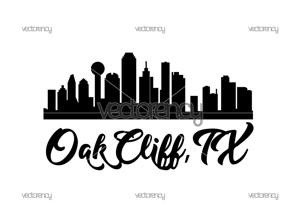 Oak Cliff Texas SVG, Dallas Skyline