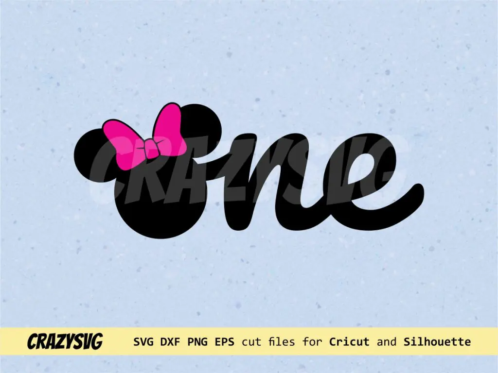 One Disney Minnie Mouse Cake Topper SVG