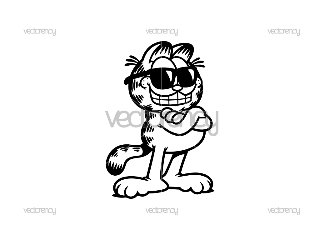Garfield Cool Clipart Vector SVG