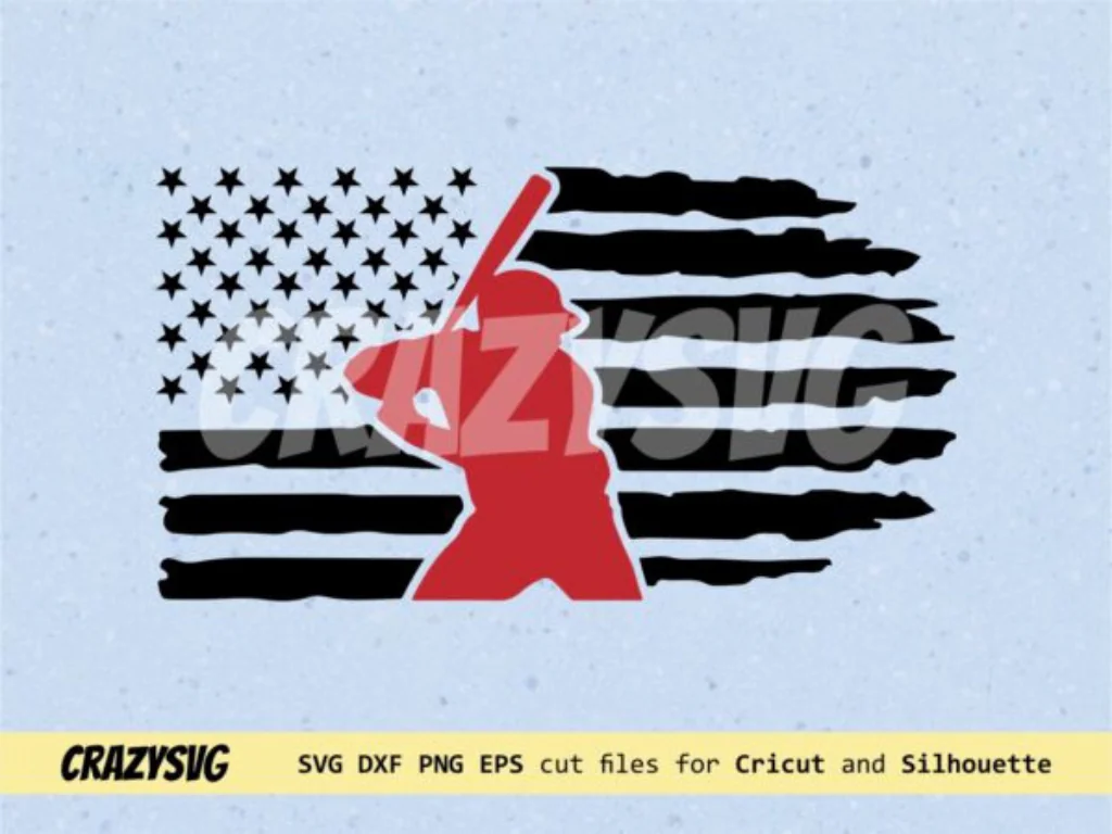 Cool Baseball SVG American Flag