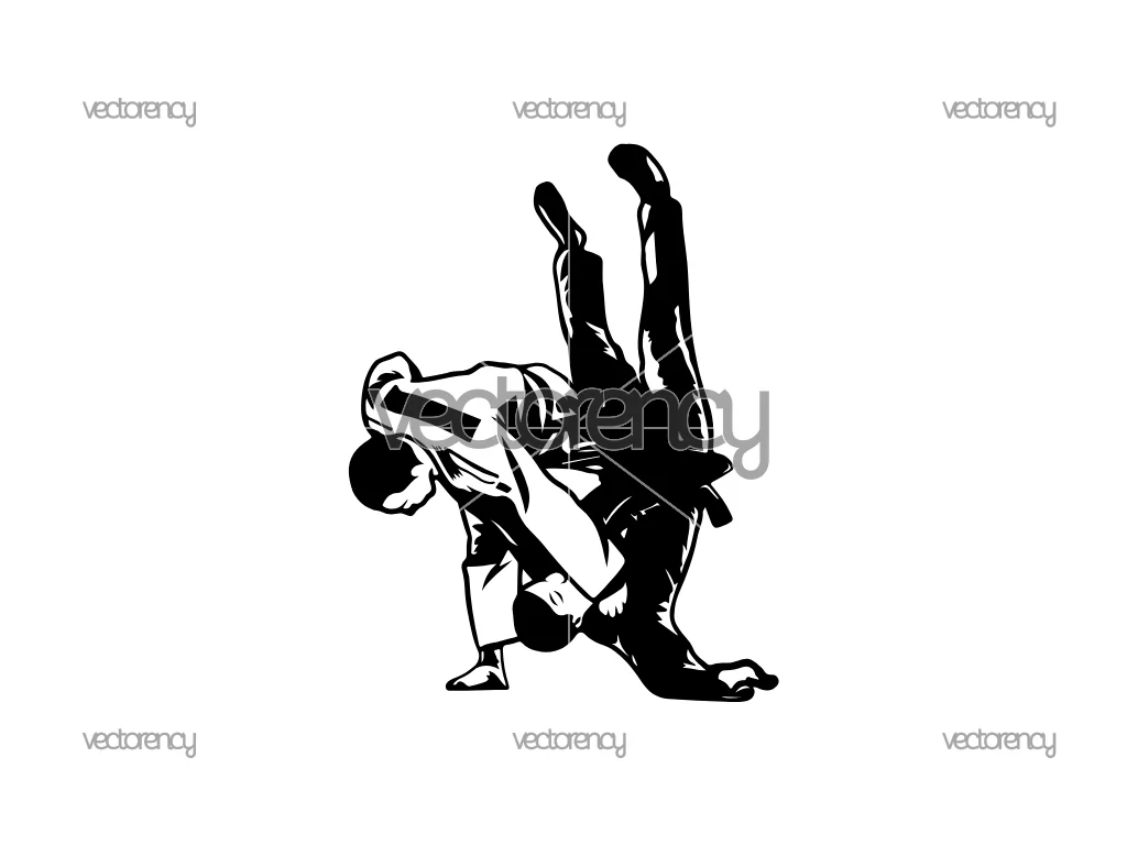 Free Judo SVG Silhouette Download Vector