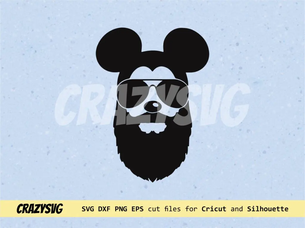 Bearded Mickey Mouse Disney Cricut Funny Projects SVG Image Design