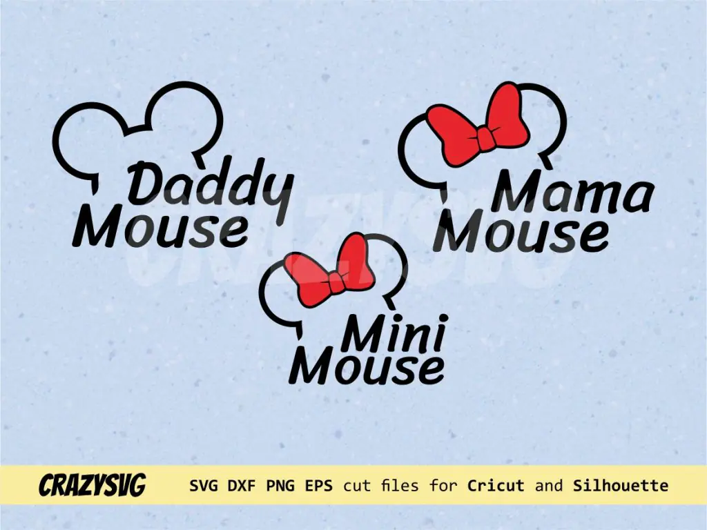 Mini Mouse SVG Mama Mouse Daddy Disney Quotes Family Shirt