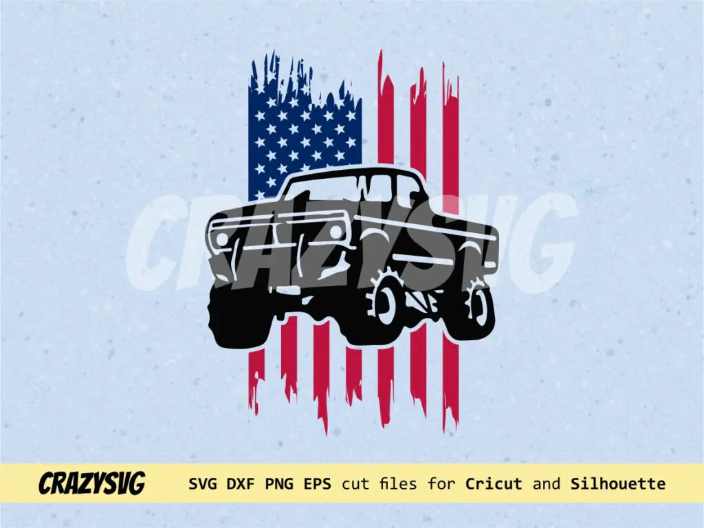 USA Truck SVG, American Monster Truck Clipart