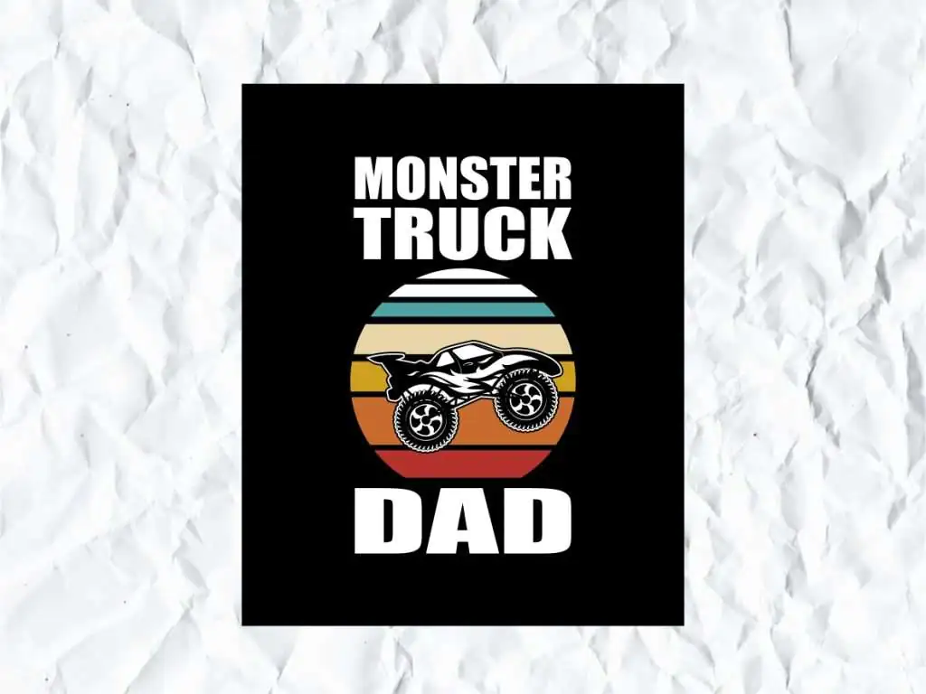 Monster Truck Dad SVG Retro Sunset