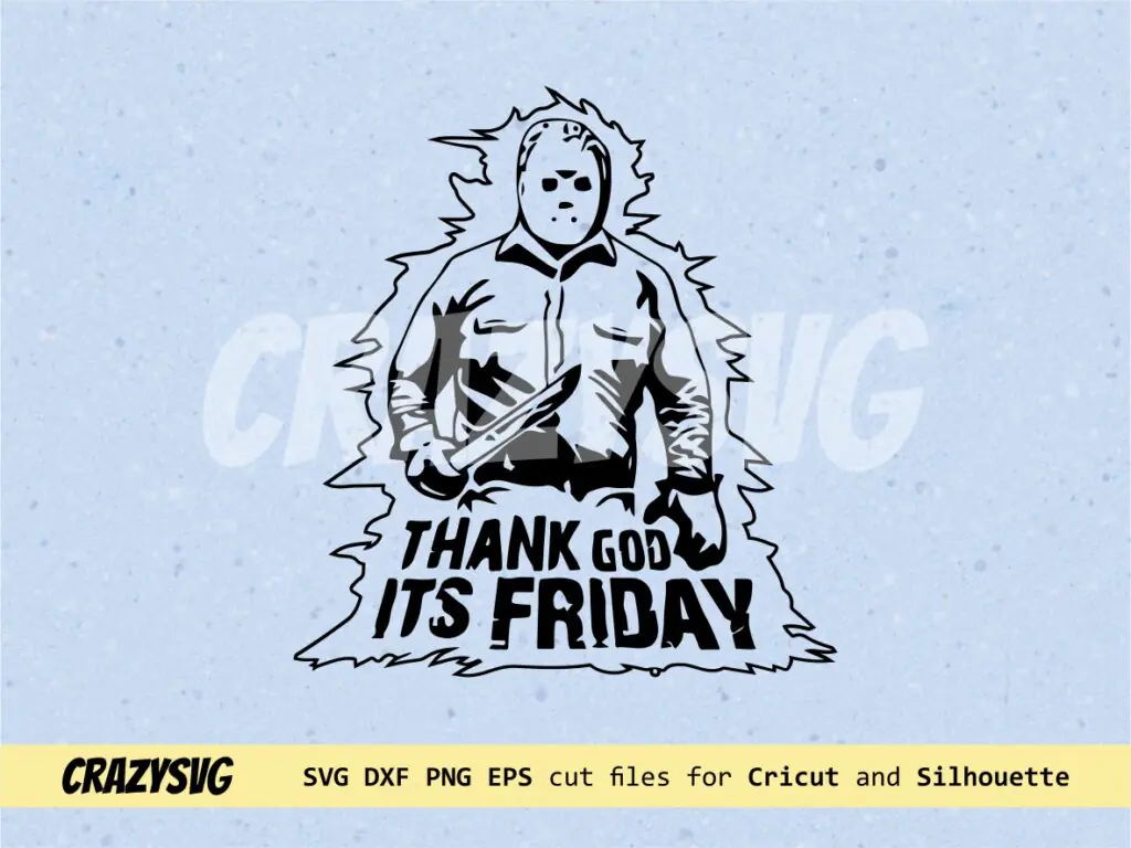 Thank God It’s Friday Jason Voorhees SVG Clip Art Vector file