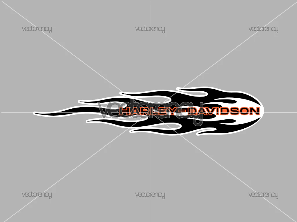 Harley Davidson Logo Text Sticker Files DXF SVG PNG EPS